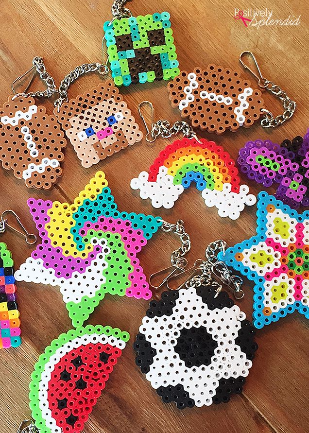 Backpack Tags Made with Perler Beads