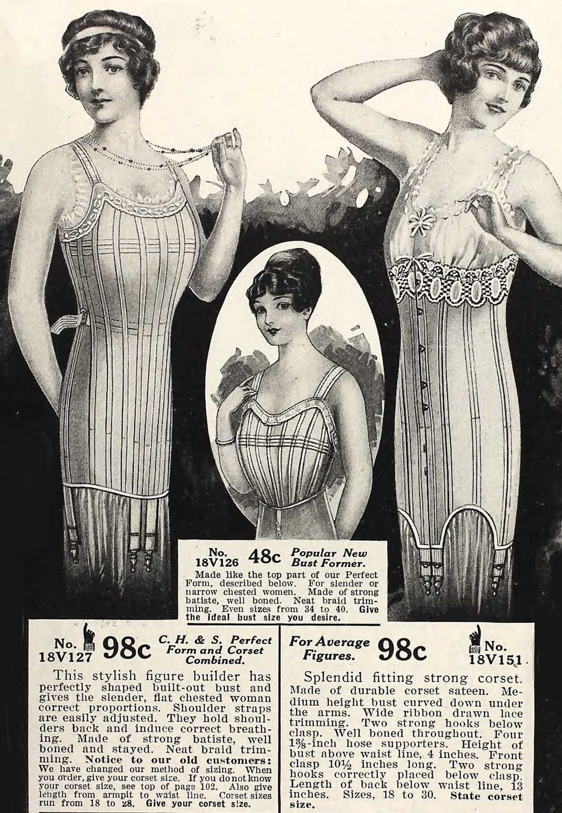vintage ad for corsets